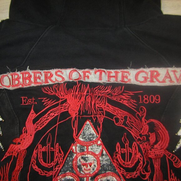 Artful Dodgers "Robbers of the Grave" Embroidered Vintage Zip Up Hoodie - Picture 10 of 10